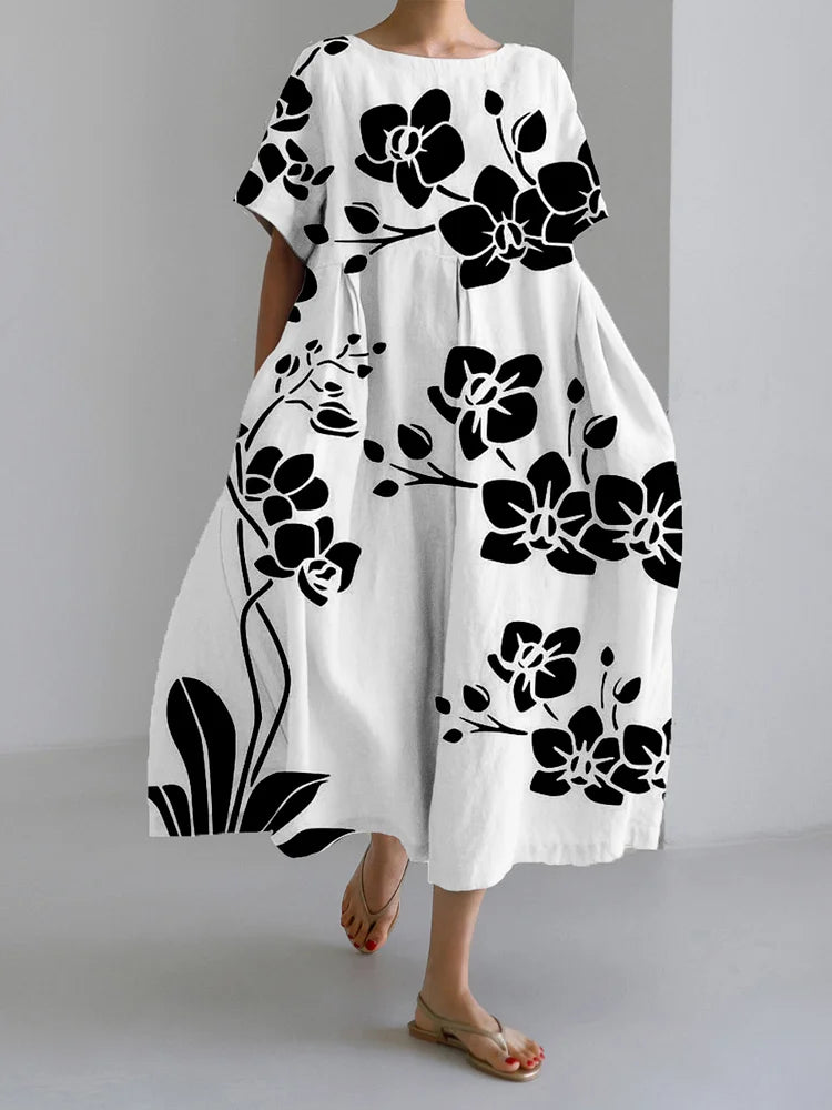 AVA - VESTIDO SUELTO ESTAMPADO BOTÁNICO