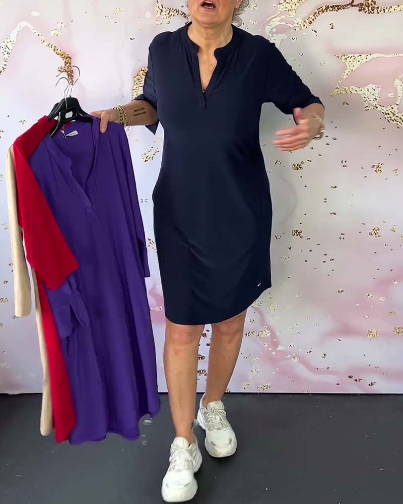 Celeste | Vestido casual con cuello en V