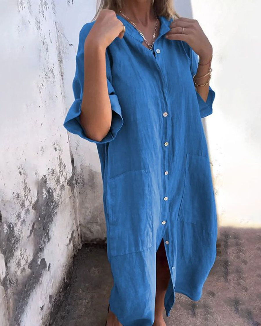Melanie™ |  Vestido camisero informal hasta los tobillos