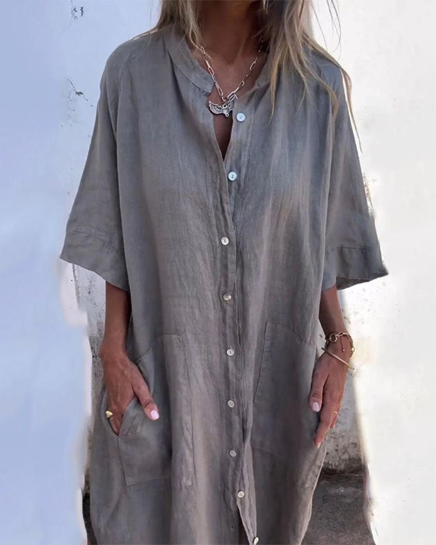 Melanie™ |  Vestido camisero informal hasta los tobillos