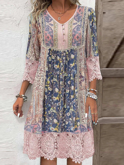 Mirabel | Vestido bohemio con detalles de encaje