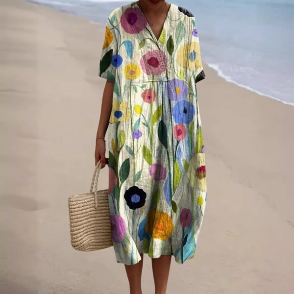 Lorène™ | Vestido de verano floral y colorido