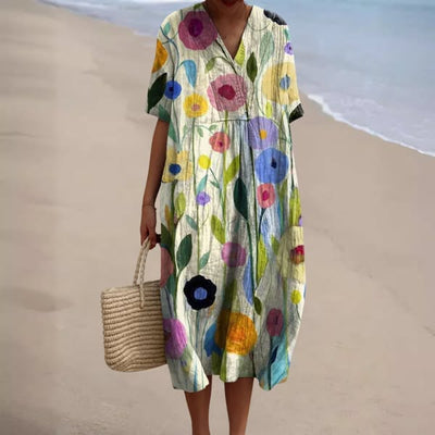 Lorène™ | Vestido de verano floral y colorido