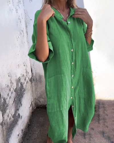 Melanie™ |  Vestido camisero informal hasta los tobillos