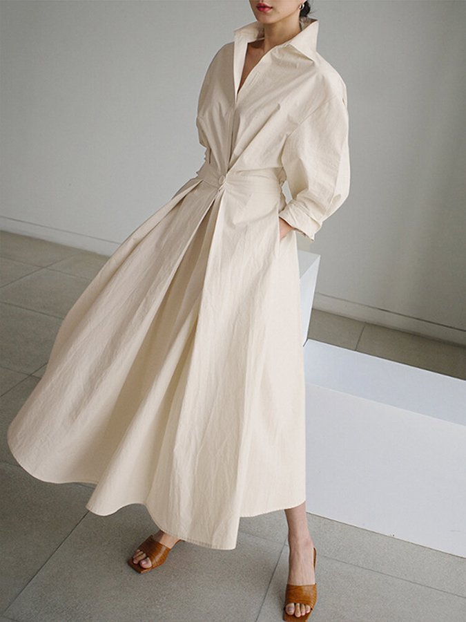 Clémence™ | Vestido midi abotonado