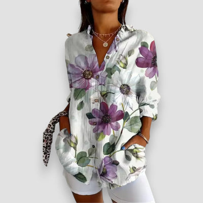 Sofia - Blusa con botones y estampado
