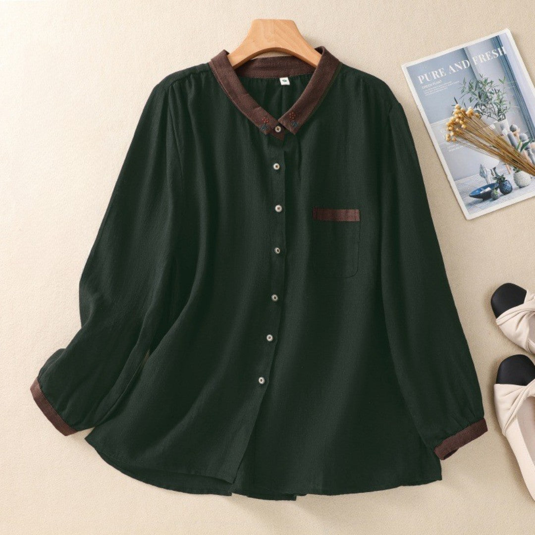 Laurienne™ | Blusa abotonada en contraste