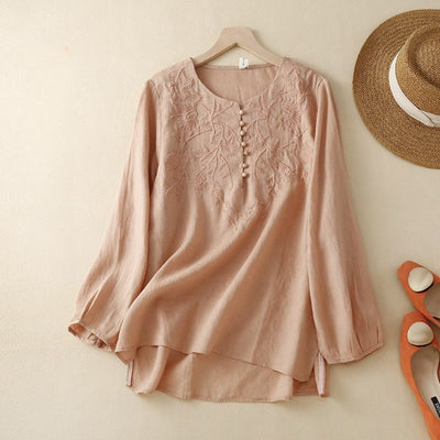 Laurienne™ | Blusa bordada con botones
