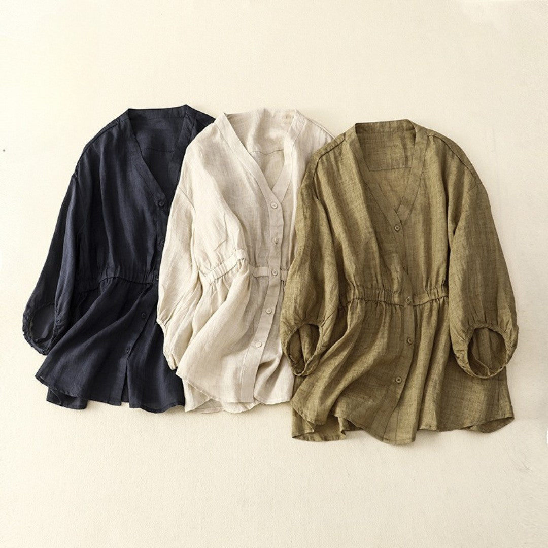 Laurienne™ | Blusa ajustada con botones