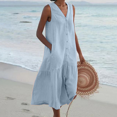 LYRA – VESTIDO DE VERANO CON CUELLO EN V