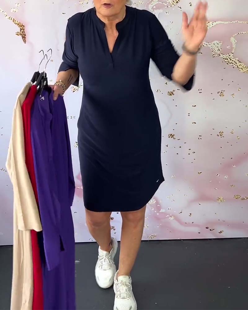 Celeste | Vestido casual con cuello en V