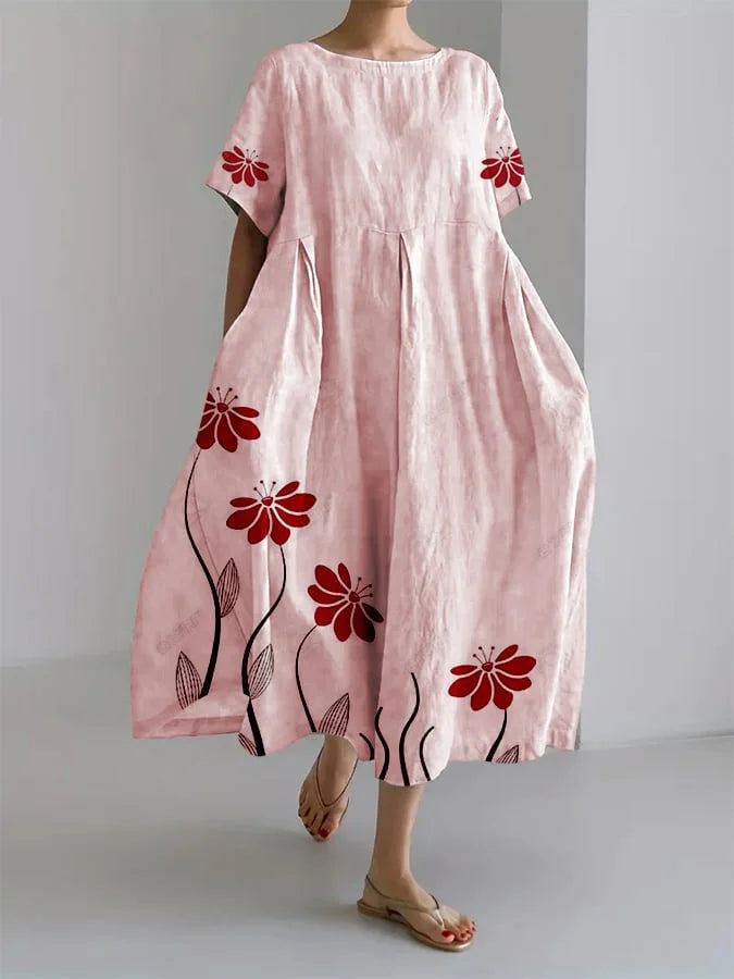 Riza - Vestido holgado con estampado botánico