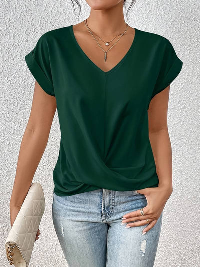 Cleo - Camiseta informal cuello V corazón