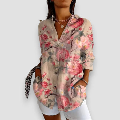 Sofia - Blusa con botones y estampado