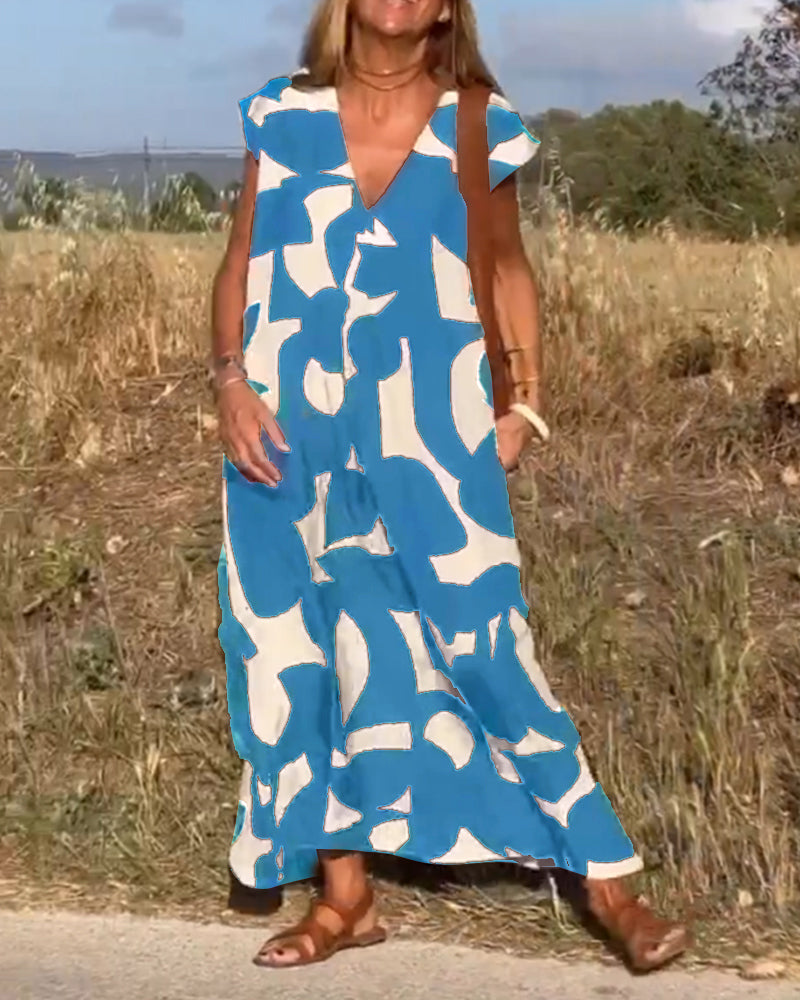 Ellen | Vestido estampado con escote en pico