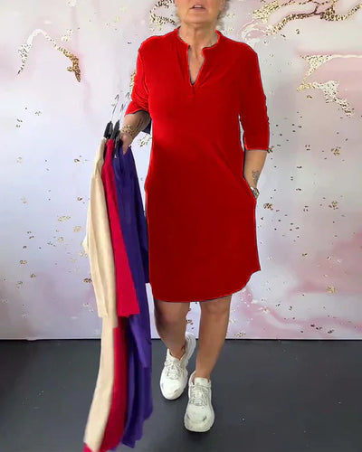 Celeste | Vestido casual con cuello en V