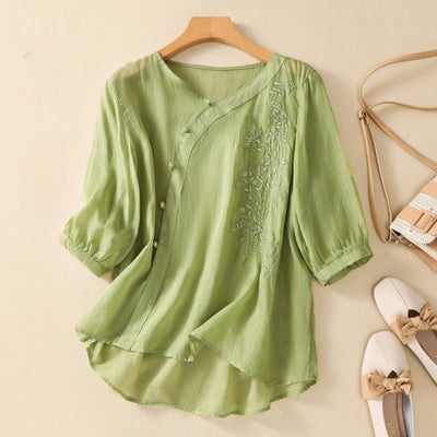 Laurienne™ |Blusa de botones asimétricos