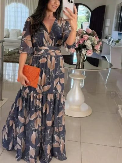 CLAUDIA | Vestido largo floral de corte cómodo para días elegantes