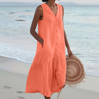 LYRA – VESTIDO DE VERANO CON CUELLO EN V
