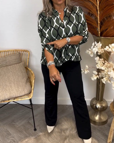 Janny™ | Blusa informal de manga larga con estampado elegante