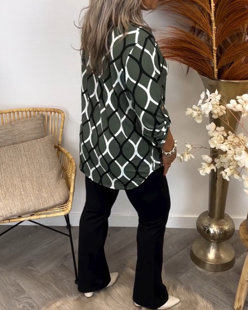 Janny™ | Blusa informal de manga larga con estampado elegante