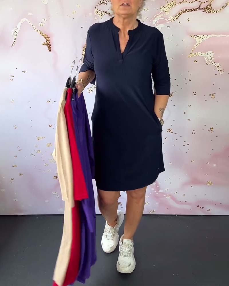 Celeste | Vestido casual con cuello en V