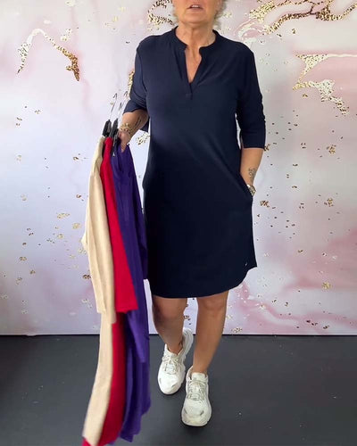 Celeste | Vestido casual con cuello en V