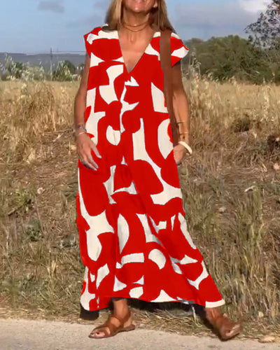 Ellen | Vestido estampado con escote en pico