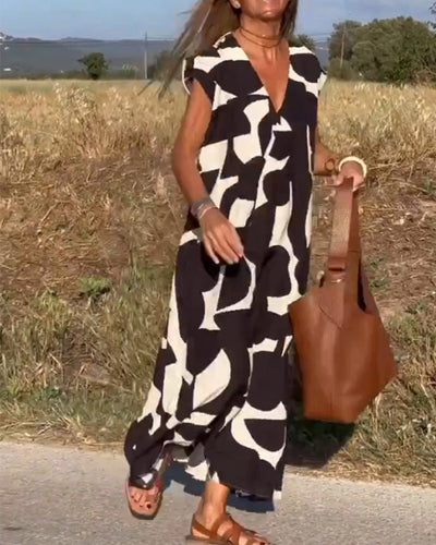 Ellen | Vestido estampado con escote en pico