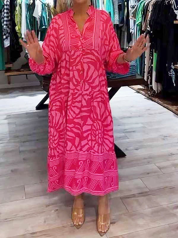 Mira | Vestido estampado con cuello en V (Casi agotado)