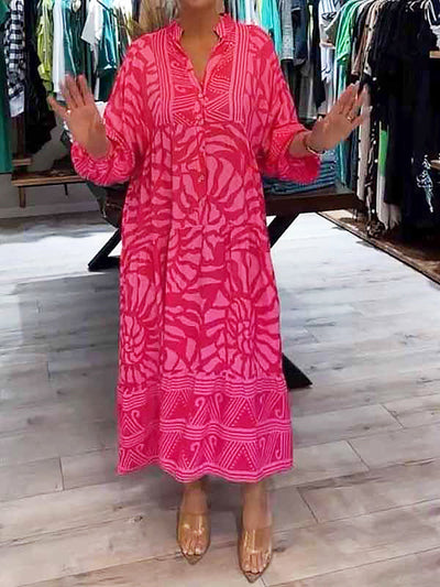 Mira | Vestido estampado con cuello en V (Casi agotado)
