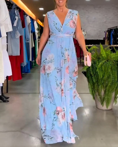 Venesa™ | Elegante vestido sin mangas con escote en V y estampado floral