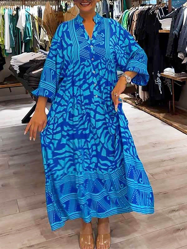 Mira | Vestido estampado con cuello en V (Casi agotado)