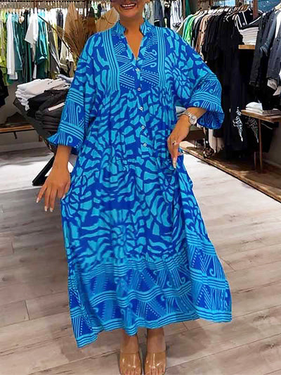Mira | Vestido estampado con cuello en V (Casi agotado)
