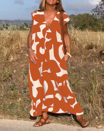 Ellen | Vestido estampado con escote en pico