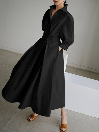 Clémence™ | Vestido midi abotonado