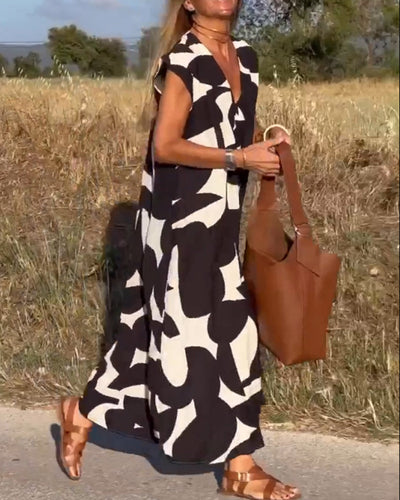 Ellen | Vestido estampado con escote en pico