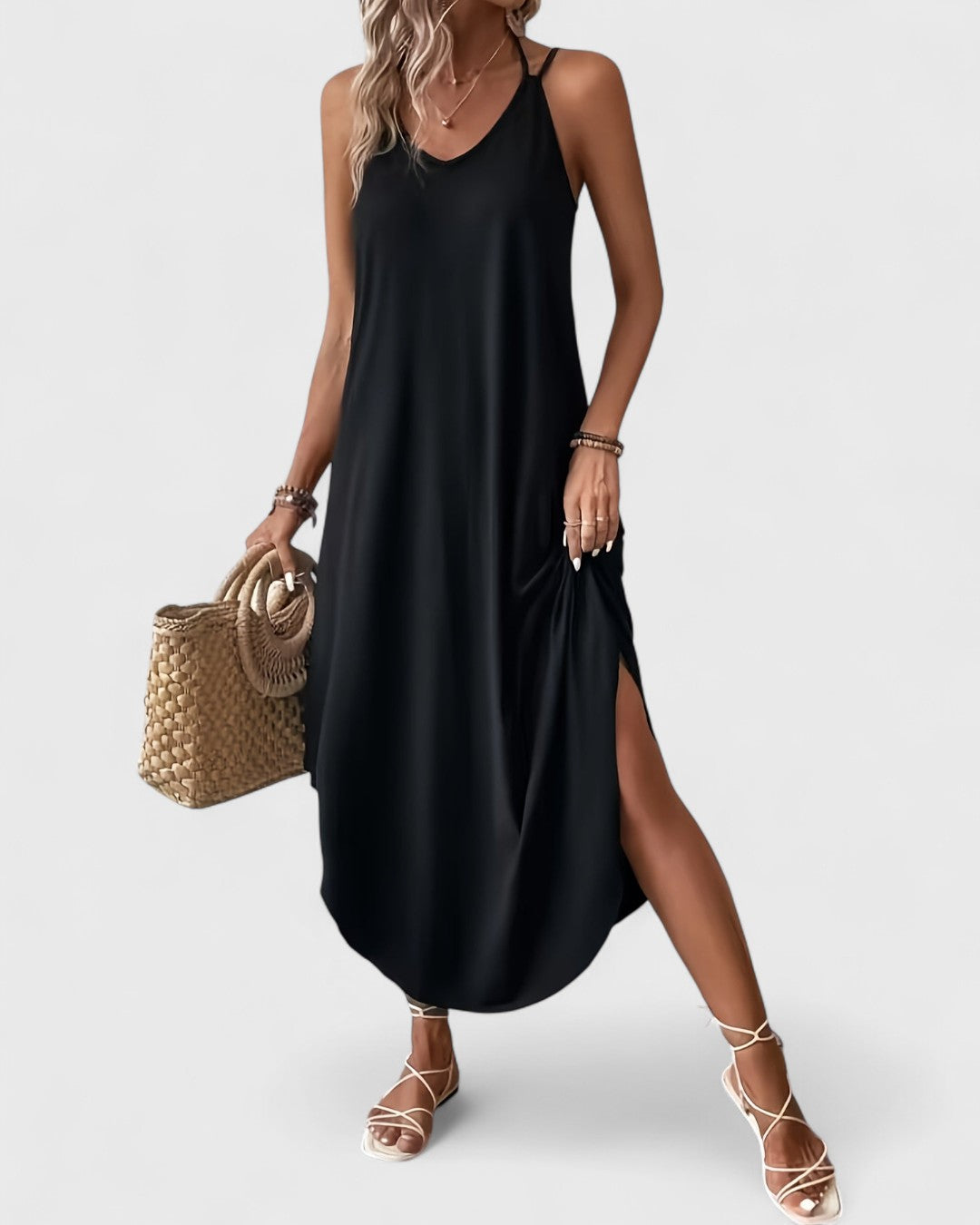 Anaelle - Camisola larga y fluida con tirantes finos