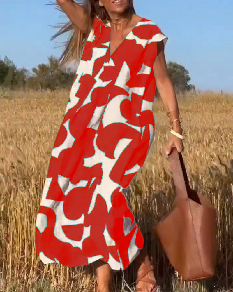 Ellen | Vestido estampado con escote en pico