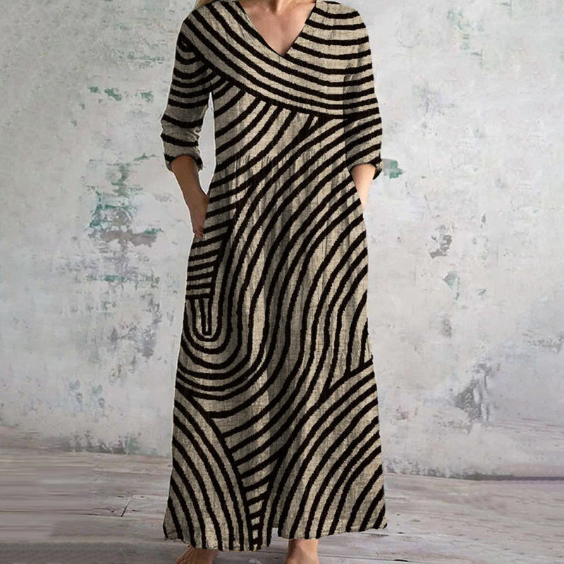 Annora - Práctico Vestido de rayas elegante