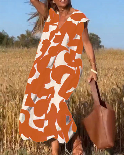 Ellen | Vestido estampado con escote en pico