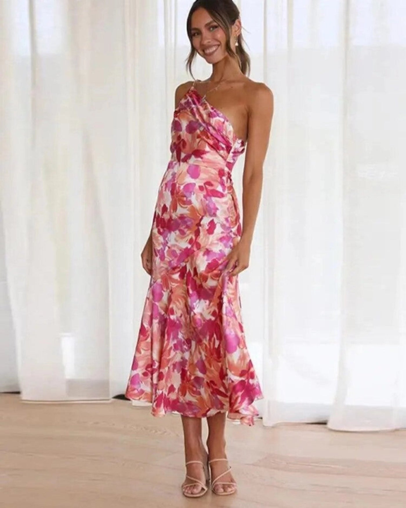 Sienna - Vestido maxi floral asimétrico para mujer
