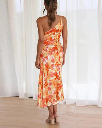 Sienna - Vestido maxi floral asimétrico para mujer
