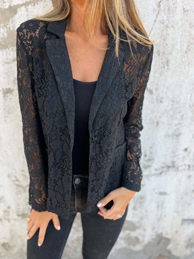 Lena |  Blazer de encaje transparente con estructura elegante