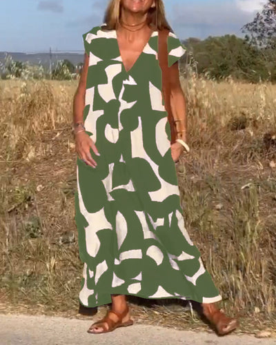 Ellen | Vestido estampado con escote en pico