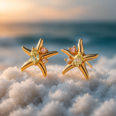 Pendientes con forma de estrella de mar