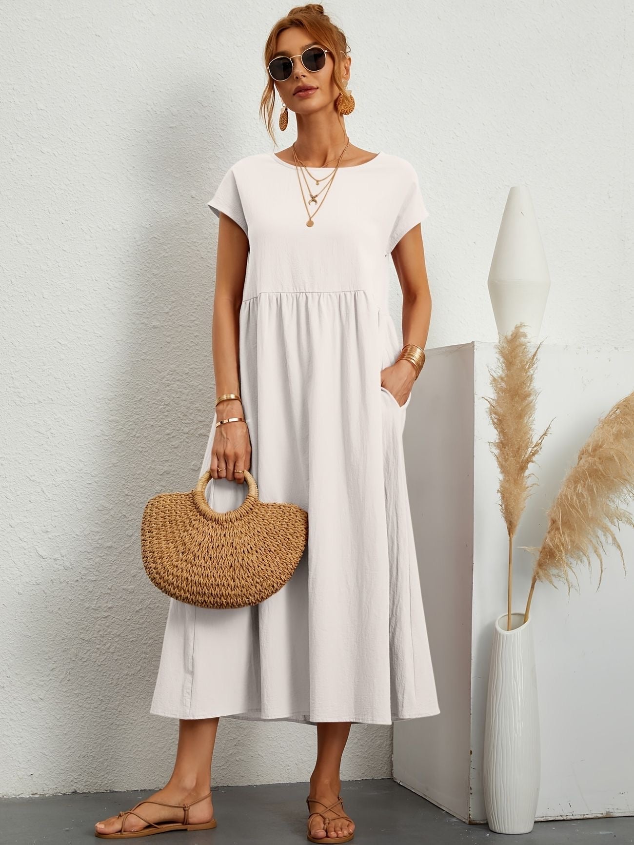 Greta™ | Elegante vestido de cuello redondo