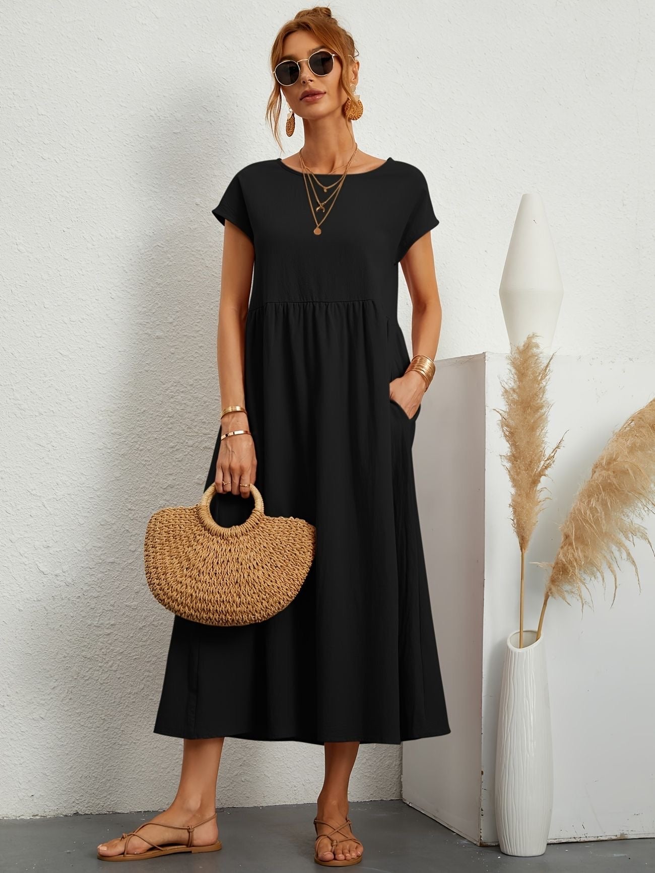 Greta™ | Elegante vestido de cuello redondo