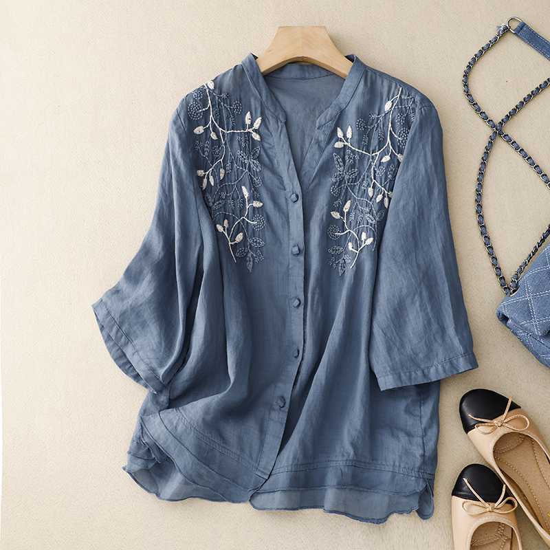 Laurienne™ | Blusa bordada con botones
