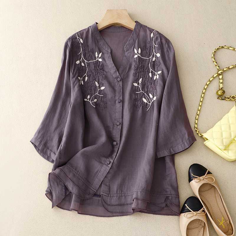 Laurienne™ | Blusa bordada con botones